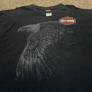 90’s Vintage Biggs San Marcos CA Harley Davidson Shield w/ Silhouette black 2XL